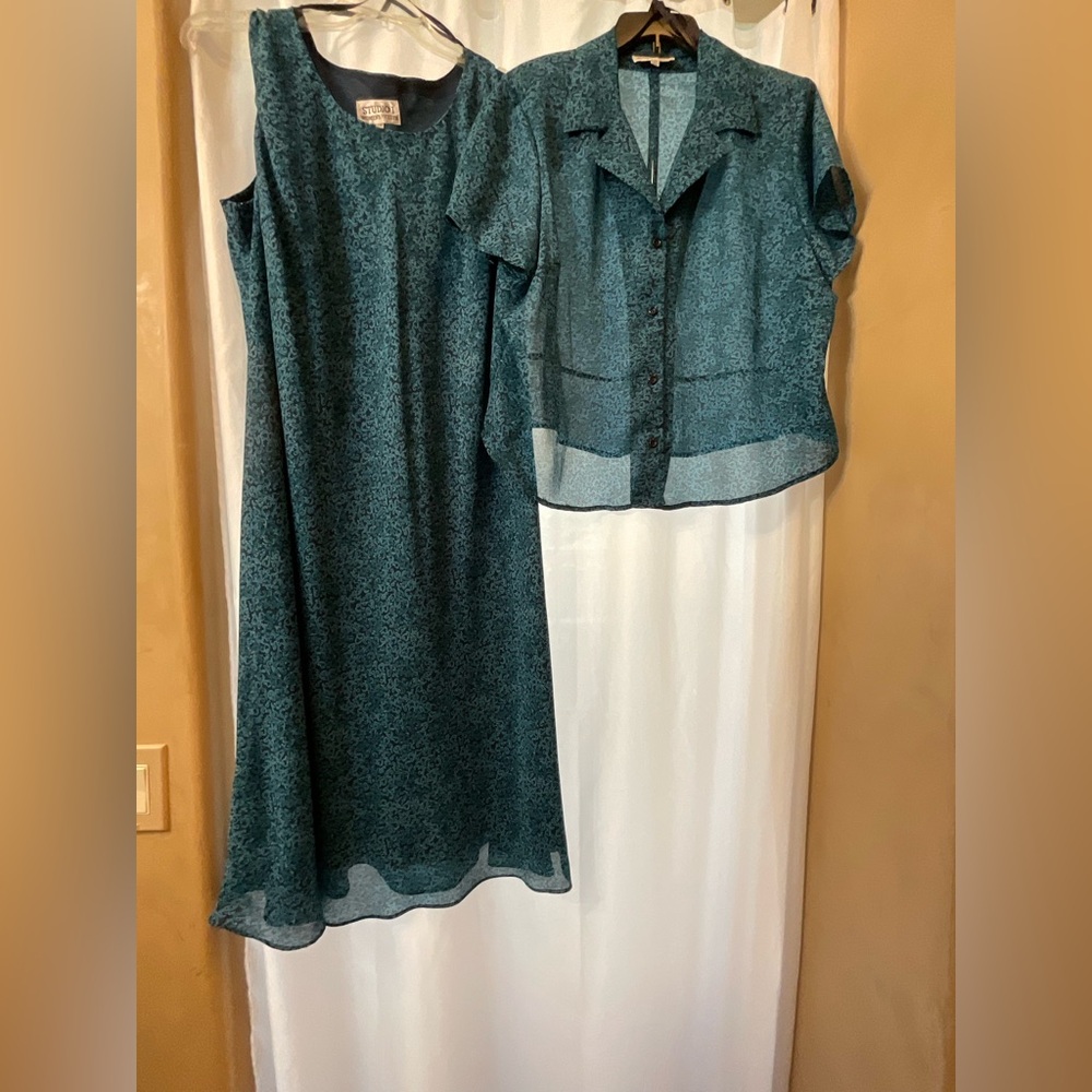 Studio I  Teal Dress Set Women’s Petite
